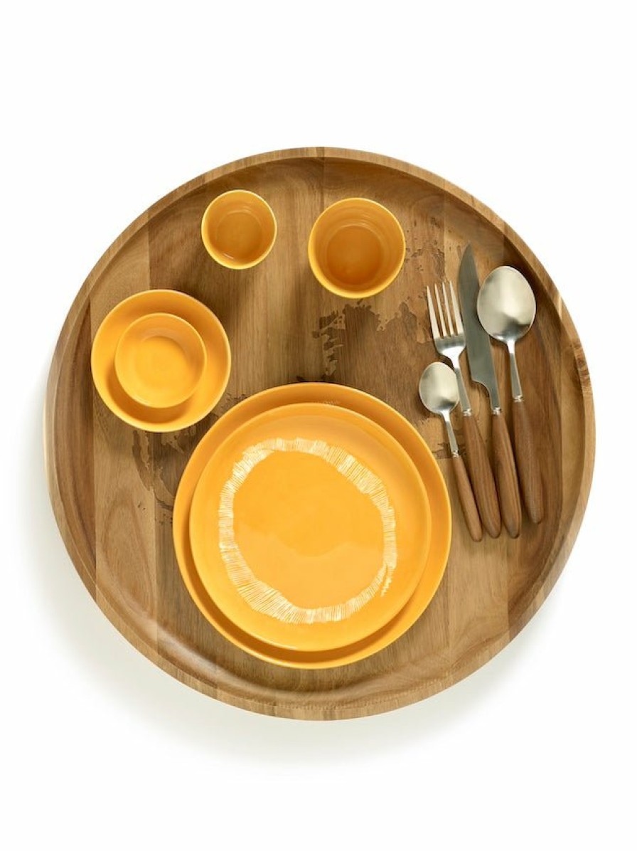 Kitchen & Tableware Serax | Breakfast Plate Yellow / White Stripes Feast