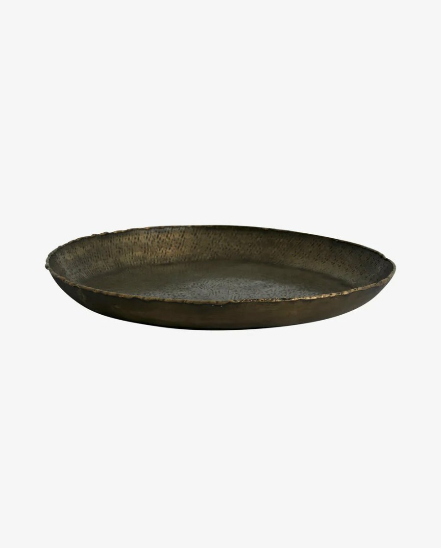 Home Decor Nordal | Danna Round Tray Antique Brass