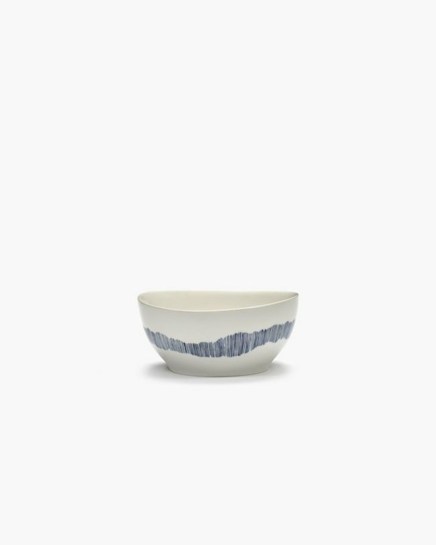 Kitchen & Tableware Serax | Bowl S White Swirl - Blue Stripes Feast