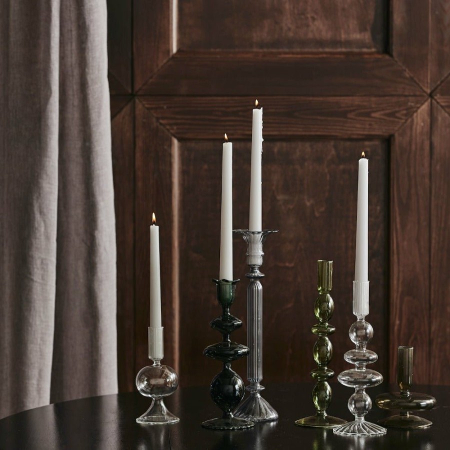 Home Decor Nordal | Handmade Eriska Candle Holder Clear/Black