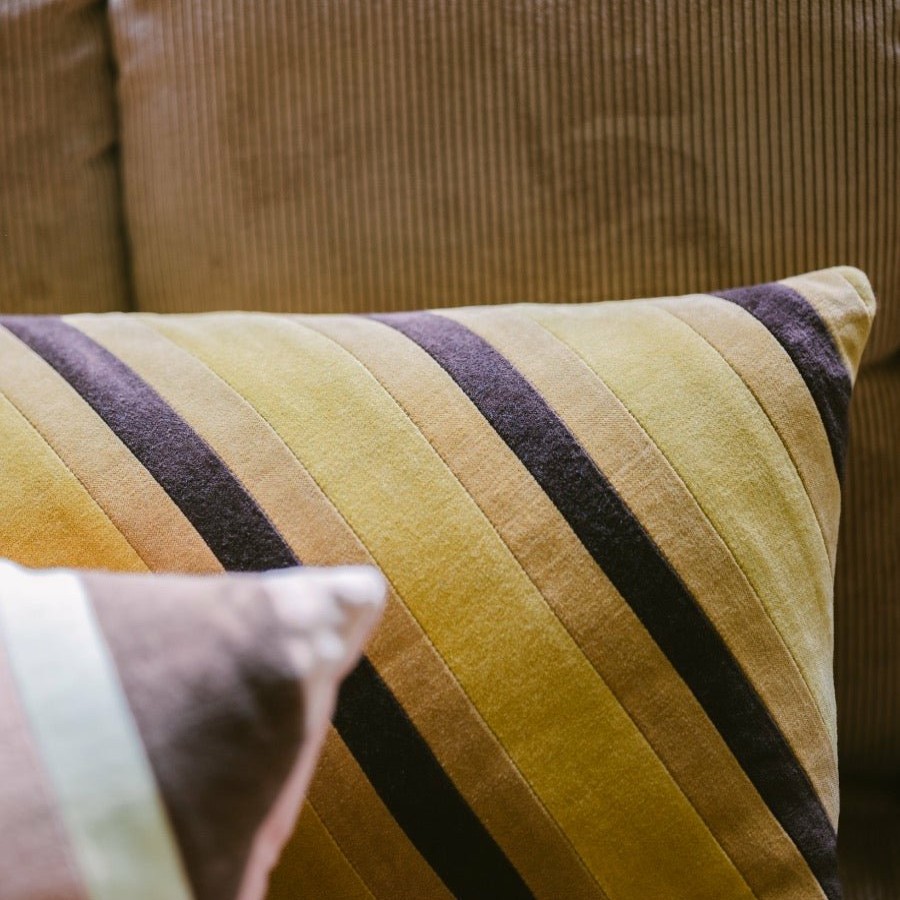 Home Decor HKLiving | Striped Velvet Cushion, Honey, Hkliving